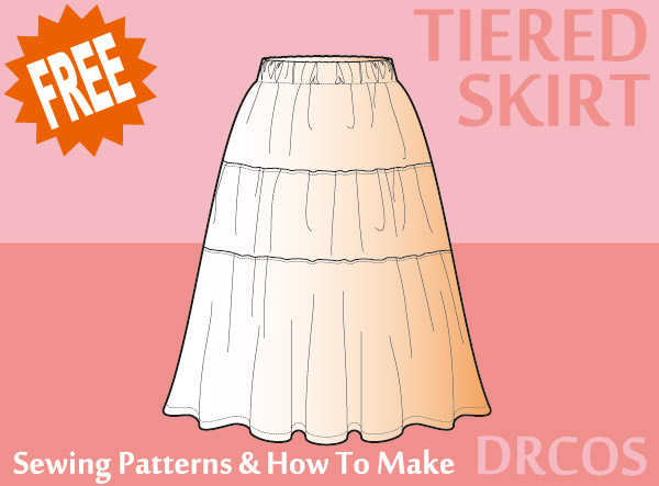 Tiered skirt Sewing Patterns | DRCOS Patterns & How To Make