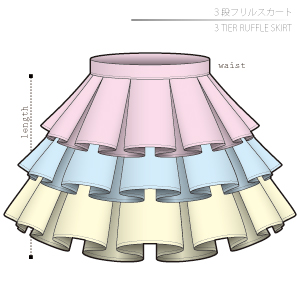 3 Tier Ruffle Skirt Sewing Patterns Cosplay Costumes how to make Free Where to buy