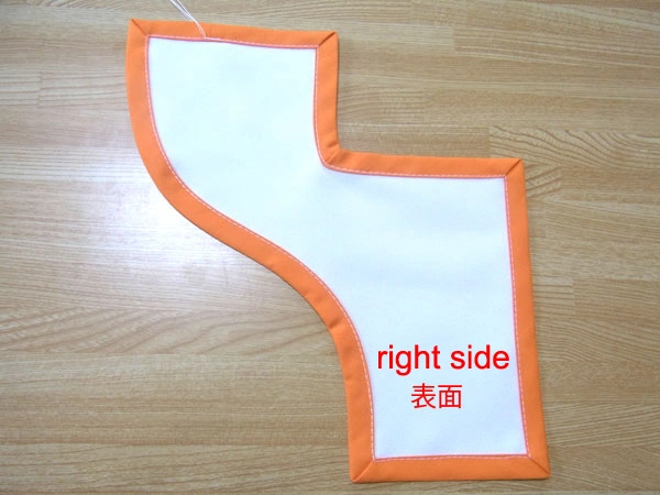 Finished sewing around with bias tape