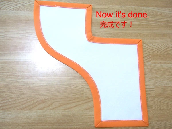 Finished bias tape sewing front side