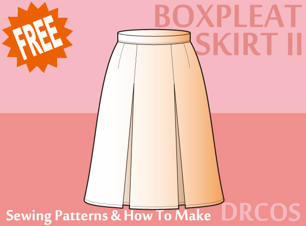 Box pleat skirt free sewing patterns & how to make