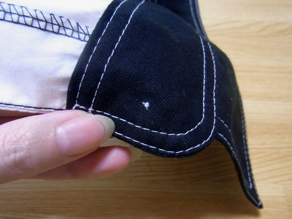 Cleanly finished button back side