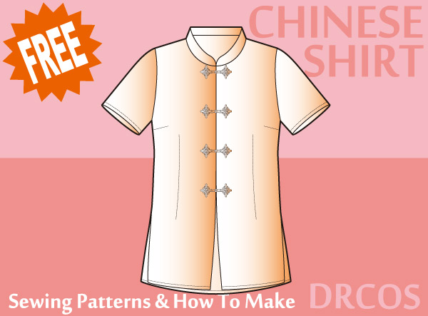 Chinese shirt Free sewing patterns & how to make