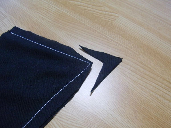 Seam allowance trimming close-up