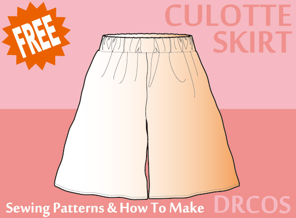 Culotte skirt Free sewing patterns & how to make