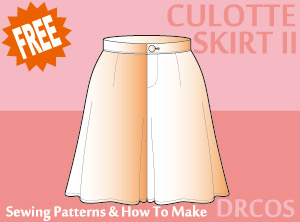 Culotte Skirt 2 Sewing Patterns Cosplay Costumes how to make Free Where to buy