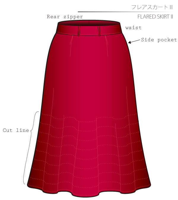 Flared Skirt 2 Sewing Patterns Cosplay Costumes how to make Free Where to buy