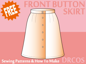 Front Button Skirt Sewing Patterns Cosplay Costumes how to make Free Where to buy
