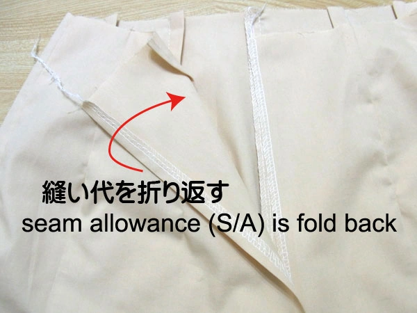 Fold seam allowance of pants front crotch