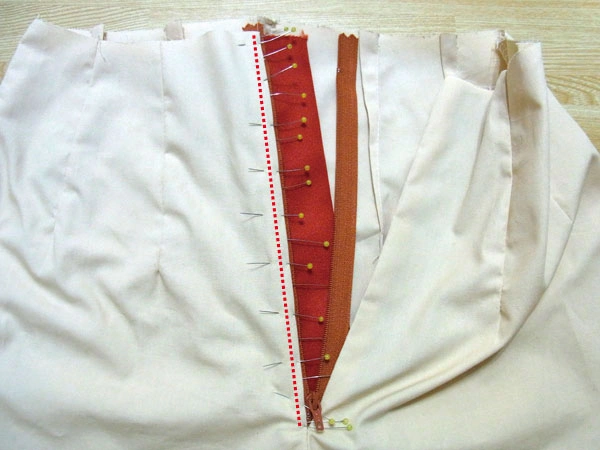 Mark end of seam with pin before sewing