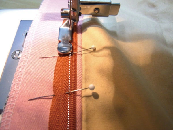 Sew 1.5 to 2mm from facing edge