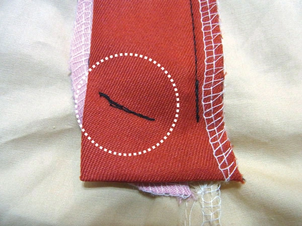 Sew extension parts from facing side only