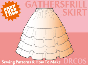 Gathers Frill Skirt Sewing Patterns Cosplay Costumes how to make Free Where to buy