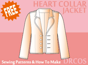 Heart Collar Jacket 2 Sewing Patterns Cosplay Costumes how to make Free Where to buy