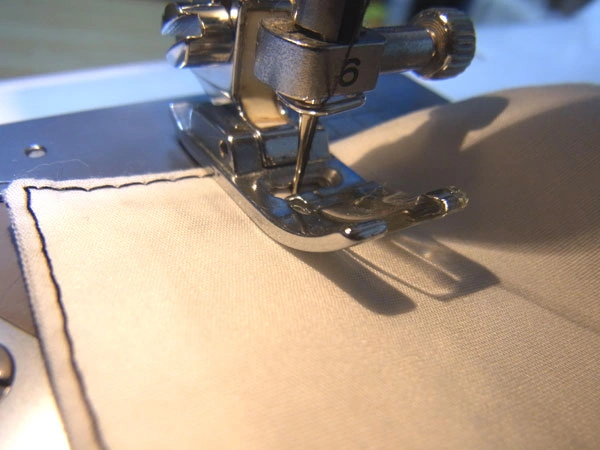 Close-up of hem seam allowance stitching