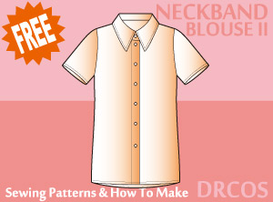 Neck Band Blouse 2 Sewing Patterns Cosplay Costumes how to make Free Where to buy