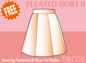 Pleated Skirt 2 Sewing Patterns Cosplay Costumes how to make Free Where to buy