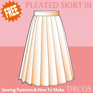 Pleated Skirt 3 Sewing Patterns Cosplay Costumes how to make Free Where to buy
