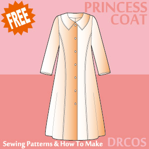 Princess Coat(Shawl Collar) Sewing Patterns Cosplay Costumes how to make Free Where to buy