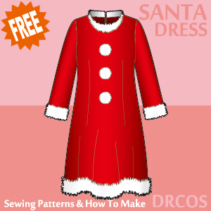 Santa One Piece Dress Sewing Patterns Cosplay Costumes how to make Free Where to buy