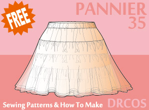 Short Pannier 13.8inch Sewing Patterns Cosplay Costumes how to make Free Where to buy