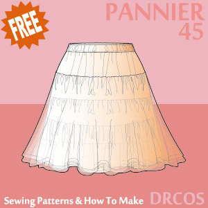 Short Pannier 17.7inch Sewing Patterns Cosplay Costumes how to make Free Where to buy