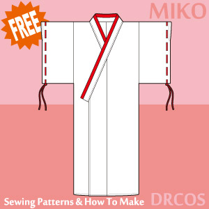 Shrine Maiden(Miko) Sewing Patterns Cosplay Costumes how to make Free Where to buy