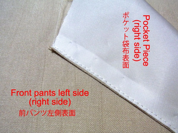 Inside view of completed side pocket