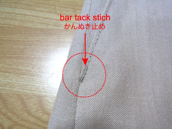 Bar tack stitching to reinforce pocket openings