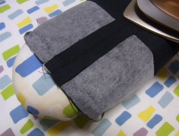 Finished cuff loop after sewing