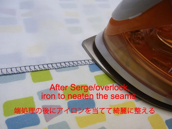 Overlocking edges of sleeve fabric