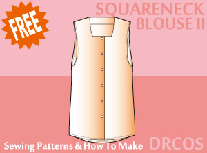 Square Neck Blouse 2 Sewing Patterns Cosplay Costumes how to make Free Where to buy