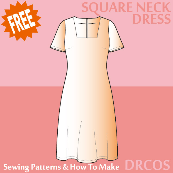 Square neck dress Free Sewing Patterns