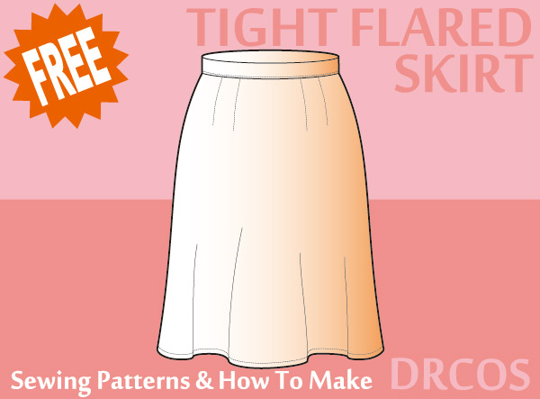 Tight flared skirt Free sewing patterns & how to make