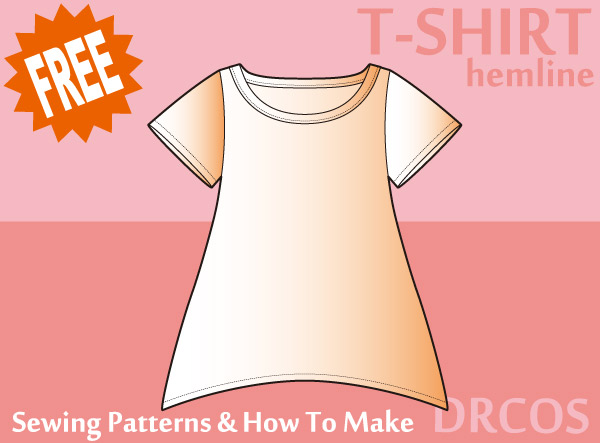 T-shirt 6(Hem-line) Free sewing patterns & how to make