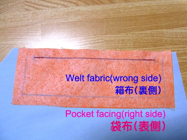 Sewing welt fabric with 7mm gap