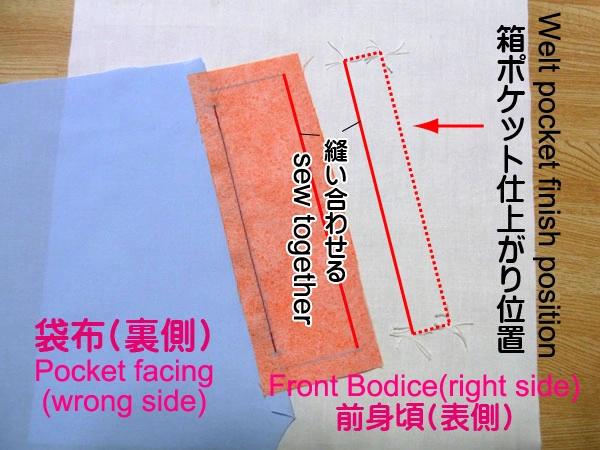Ironing seam allowance to pocket piece side
