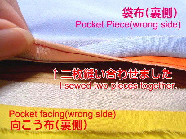 Avoiding sewing pocket piece allowance